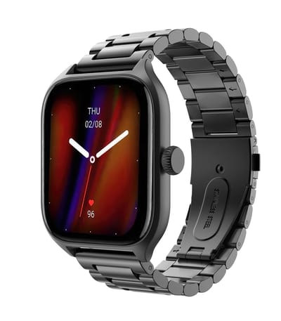 Dailygoods - Roestvrijstalen Horlogeband - Vervangende Horlogeband - Stijlvol en Duurzaam - Zwart - Compatibel met Amazfit - Geschikt voor Mannen en V...
