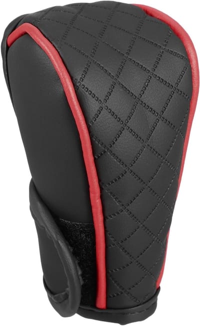 Decoratieve Universele Cover voor Versnellingspook, Faux Leather, Zwart/Rood, Auto Accessoire, Schakelknop Bescherming, Stijlvolle Interieur Upgrade