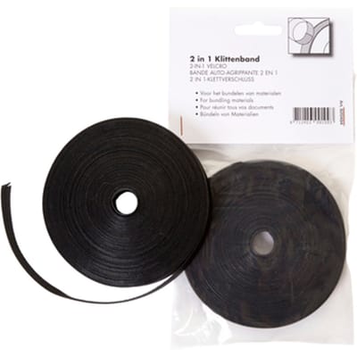 Klittenband Office kabelbinder 2-in 1 13mmx10m zwart