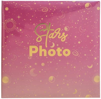 Exacompta 2x Fotoalbum met insteekhoezen 200 foto's 10x15 cm MOON - Roze - 62112E