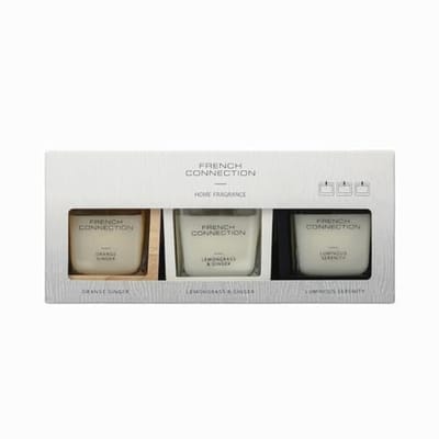 Houten Omranding Geur Kaarsen Set | Elegant Herbruikbaar Houder | Langdurige Brandduur | Cadeauset (3x50G, Citroengras & Gember, Oranje & Gember, Luminieus)