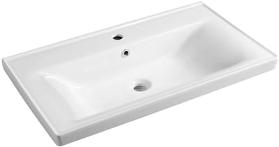 Aqualine Keramiek - Wastafel Sava 80x46 cm, met 1 kraangat, wit 2080