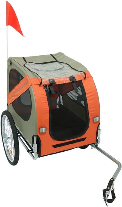 Hondenfietskar - Robuuste Fietsaanhanger voor Honden tot 40kg - Inclusief Veiligheidsvlag en Reflectoren