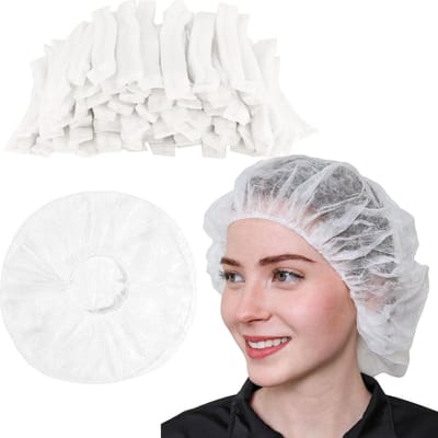 Wegwerp haarnetje - 100 stuks - Non-woven - Clip Caps - Elastische cap - Uitgerekte lengte 53 cm - Stevige Haarnetjes - Horeca - Keuken - Wit
