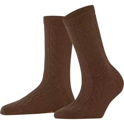 FALKE Declivity eenkleurig wol sokken dames bruin - maat 35-38