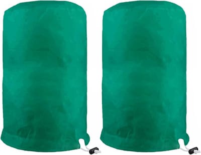 longziming Planten Vorstbescherming Winter - 2 Stuks - Plantenhoes - Herbruikbare Warmtejas voor Potplanten met Trekkoord en Rits - Plantenbescherming Tuin - Vorstbeschermhoes - 80x100cm - Groente
