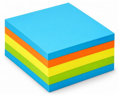 Stick'n Kubus Sticky Notes - 76x76mm - Neon/Pastel Blauw - 400 Memoblaadjes