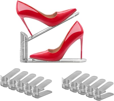 Famanu - Schoen Stacker Organisatoren Schoen Space Saver 10 Verstelbare Schoen Slots Opslag Schoenrek Organisatoren Schoenhouder voor Kast Opslag