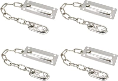 Deurketting slot - Kettingdeur beveiliger - Extra veiligheid thuis - Roestvrij staal - 4 stuks 7 inch - Zilver