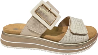Remonte D1J61-90 Slippers Beige met Goud Leer Dames - Beige/Goud - 37