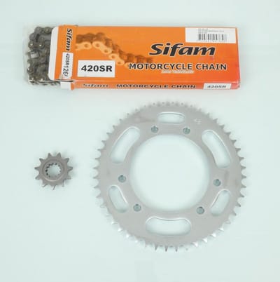 sifam kettingset voor motor yamaha 50 dt x sm 6t 2006 tot 2011 11x48 steek 420 / boring 105mm nieuw