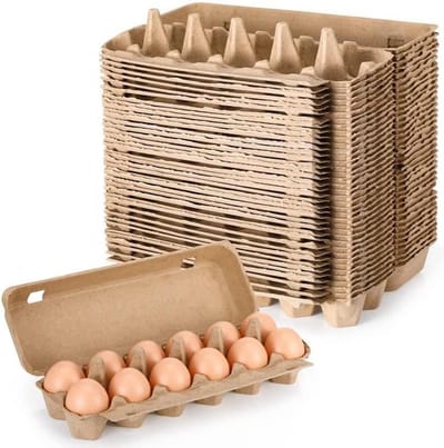 Eierdozen Karton - Opslag Verpakking - Eieren Bewaren - Duurzaam Materiaal - 10 Stuks - Natuurlijk