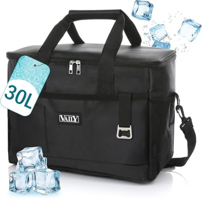 SnelShoppen - Vaily Koeltas 30 liter, opvouwbare thermotas voor auto, strand, picknick, camping, grote koelbox voor lunch, maaltijden en dranken