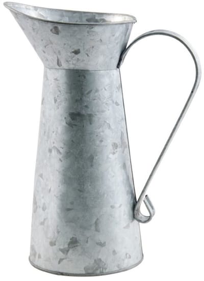 CHAKS - Zinken melkkan met handvat 18 cm vintage landelijk