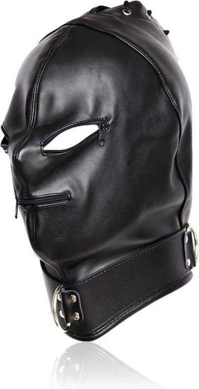 Nooitmeersaai - PU leren hoofdmasker met ritsen
