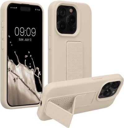 kwmobile back cover voor smartphone - geschikt voor iPhone 15 Pro - 1x beschermhoesje van kunststof - In crème