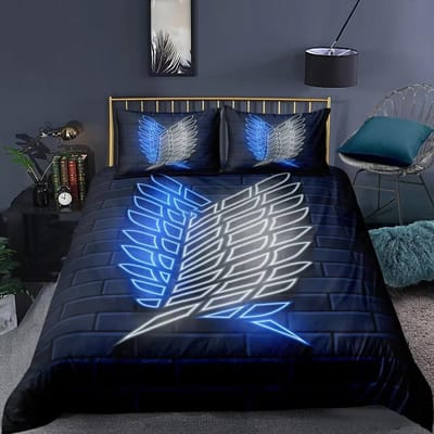 Mode Anime Attack on Titan Hometextiel Kussensloop 3D Beddengoed Dekbedovertrekken Kinderen Dekbed Beddengoedsets Voor Hometextiel EU Twin 135x200cm
