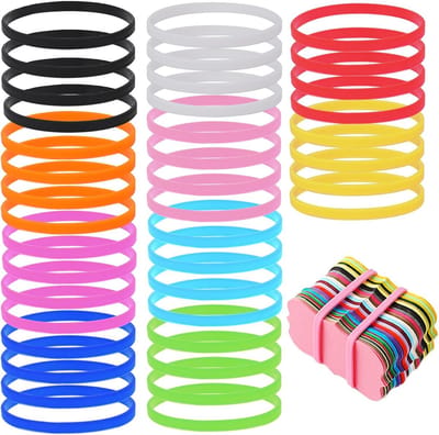 40 Stuks Kleurvolle Elastieken - Duurzame Silicone Rubber Bands voor Bundelen en Creatieve Projecten