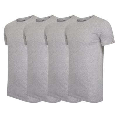 Cappuccino Italia - Heren Tee SS 4-Pack T-shirt - Grijs - Maat S