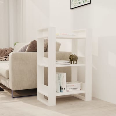 vidaXL - Boekenkast/kamerscherm - 60x35x91 - cm - massief - grenenhout - wit