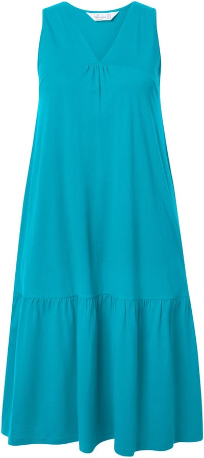 MIAMODA - Dames - Midi-jurk A-lijn cupromix-jersey zoomvolant - Jade - Maat 50