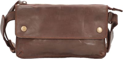 HAROLD'S Leren Gordeltas Schoudertas Submarine Beltbag Brown Donkerbruin