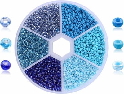Fako Bijoux - DIY Kralen Set - Glas Zaad Kralen - Glaszaad - Glaskralen - Sieraden Maken - 2mm - 7000 Stuks - Blauw