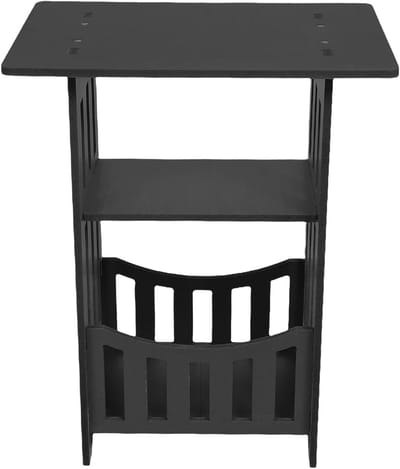 Ronde bijzettafel - Nachtkastje bank - Ruimte organiseren - 3 niveaus - 40 x 32 x 20 cm - Zwart