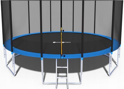 Funfit Trampoline - Blauw - 465 cm - Met Veiligheidsnet en Ladder - Tot 150 KG - CE Gecertificeerd