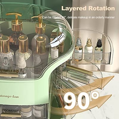 Draagbare Licht Luxe Multi functionele Make Up Case - Groen