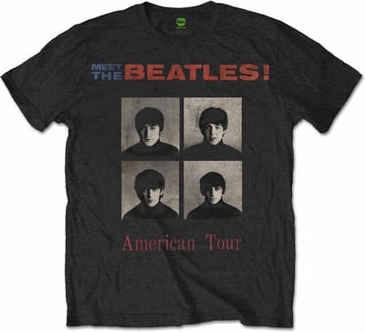 The Beatles - American Tour 1964 Heren Tshirt - S - Zwart