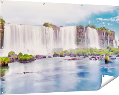 Gards Tuinposter Watervallen in Argentini� - 150x100 cm - Tuindoek - Tuindecoratie - Wanddecoratie buiten - Tuinschilderij