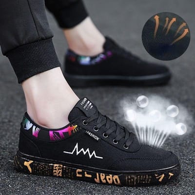 Student Veelzijdige Canvas Schoenen Ademend Slipvast Hardloopschoenen Mode Heren Koreaanse Sport Casual Schoenen 44 zwart/veelkleurig