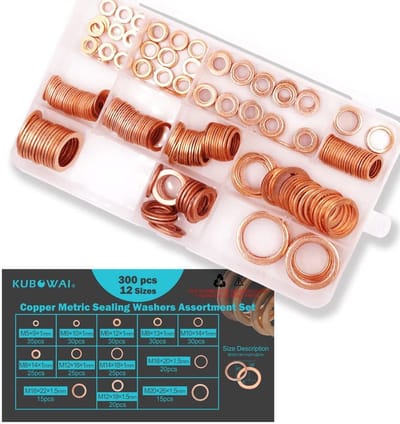 Dailygoods - 300-Delige Koperen Afdichtingsset - Inclusief O-ringen en Opbergdoos