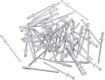 Blindklinknagels met koepelkop en brede flens - 50 stuks - Aluminium, 3,2 mm greepdiameter, 6 mm flensdiameter, voor stevige bevestigingen en constructies