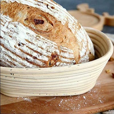Rijsmand Brood - Ovaal Mandje - Brood Bakken - Handgemaakt Rotan - 15 x 8 x 5 cm - Bruin