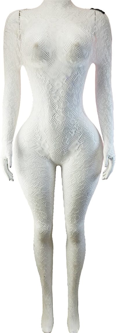 BamBella ® - Panty pak -Onesize - body suit - Dames - Onesize - Erotische jumpsuit van kant lingerie Wit