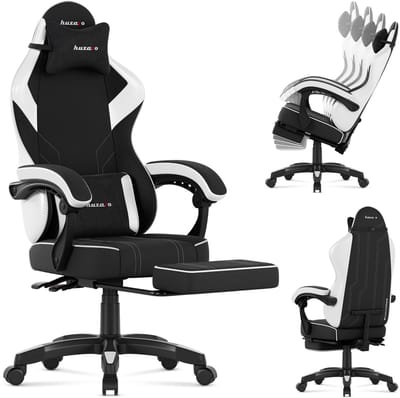 Huzaro Force 3.7 Ergonomische Gamestoel met Voetsteun - Comfortabele Bureaustoel - White