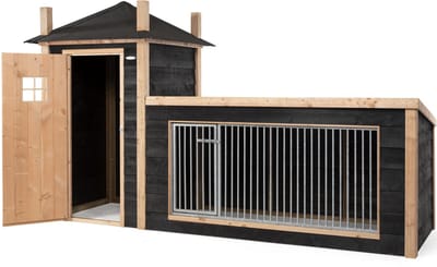 Hondenhok Siem - Hondenhok hout - Hondenhok buiten - Hondenhuis - Hondenkennel - Hondenhok grote honden - Hout in Stijl