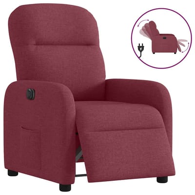 vidaXL - Fauteuil - verstelbaar - elektrisch - stof - wijnrood