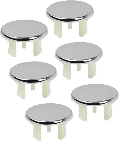 6 stuks gootsteenoverloophoezen voor wastafels, massieve ringdoppen, afdekking voor keuken en badkamer met rond gat, ABS materiaal
