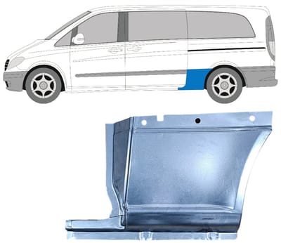 Reparatiepaneel achterspatbord voor Mercedes Vito W639 2003-2014 / Links