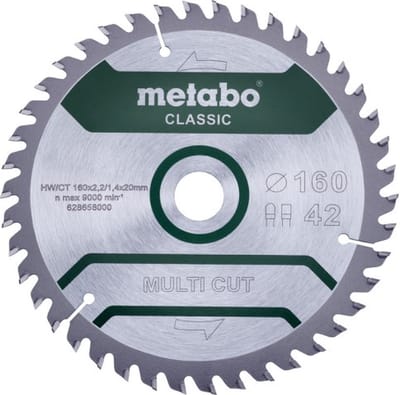 Metabo MULTI CUT CLASSIC 628658000 Cirkelzaagblad 160 x 20 x 1.4 mm Aantal tanden: 42 1 stuk(s)