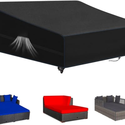 Famanu – Zware waterdichte tuinmeubelhoes voor sofa en tuinbank - weerbestendige en duurzame beschermhoes voor patio en terras - geschikt voor loveseat en bench - zwart