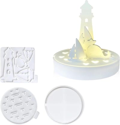 Siliconen Mallen voor Marine Elementen, 3D Ontwerpen van Vuurtorens en Zeilboten voor Creatieve DIY Decoratie en Ambachten