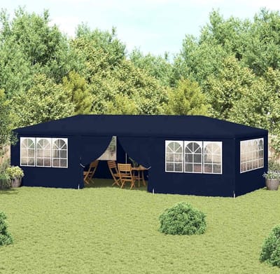 Tuinfeest Tent - Feestoverkapping Gazebo - Buitenfeesten Organiseren - UV Waterbestendig PE - 4x9 Meter - Blauw