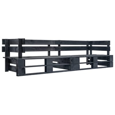 vidaXL - Tuinbank - 2-zits - pallet - hout - zwart