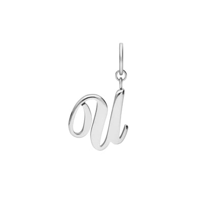 Lucardi Dames Stainless steel bedel letter - Hanger - Staal - Zilverkleurig