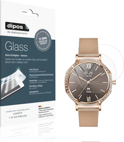 dipos – 2x Matte Pantserfolie geschikt voor SGDDFIT 1.32 Zoll AMOLED | 9H Screenprotector