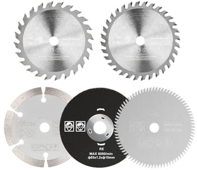 5 Stuks Mini Cirkelzaagset 85 mm - Zaagbladen voor Hout, Metaal en Kunststof